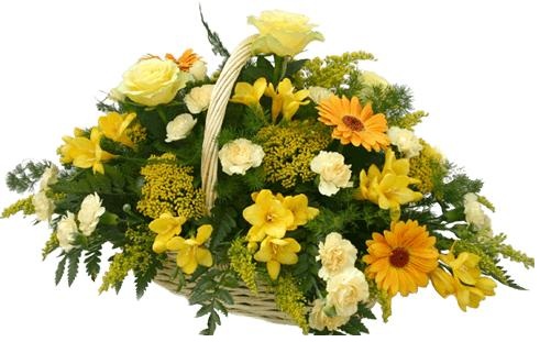 Funeral Arrangement with yellow flowers