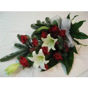 White and Red Funeral bouquet