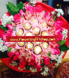 12 Ferrero & 24 Pink Roses