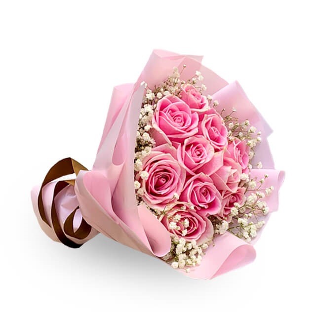 10 Pink Roses
