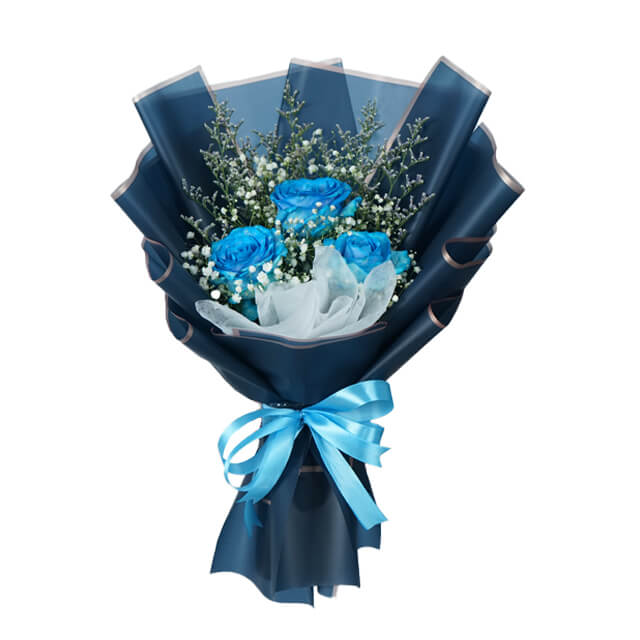 3 Blue Roses