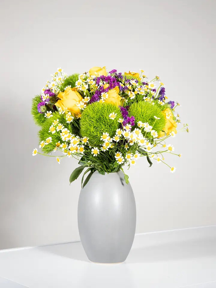 Bouquet of green and yellow flowers