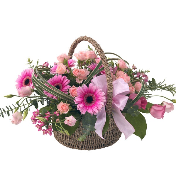 Basket of Pink Flowers