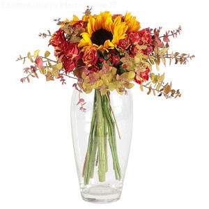 Bouquet of Sunflowers and Roses