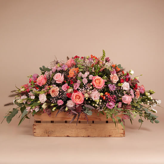 Multicoloured funeral spray