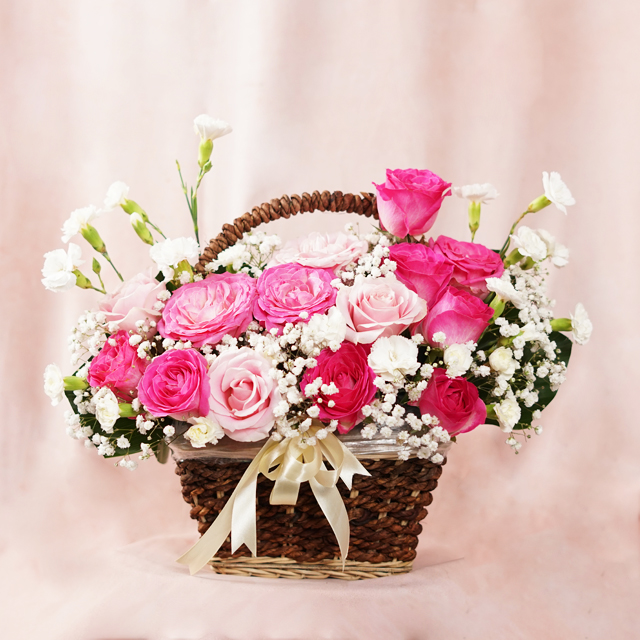 Basket Flower Rose for Mother's Day