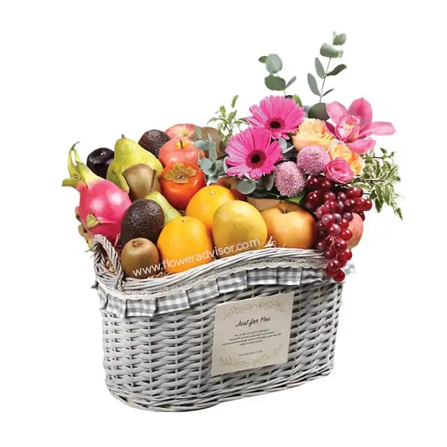 Fresh Fruit Baskets with Flowers