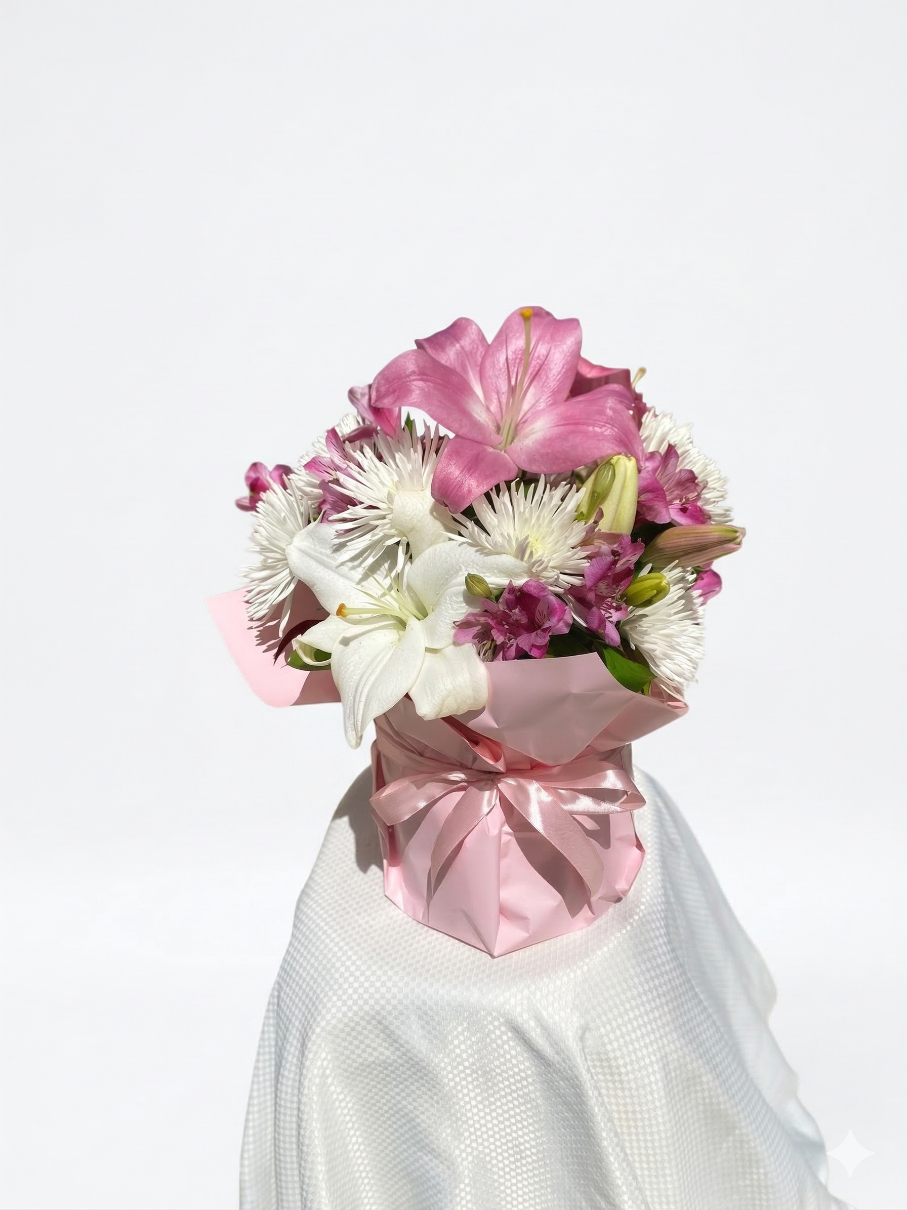 Gift-Wrapped arrangement