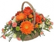 Arrangement of Country Flowers and Basket