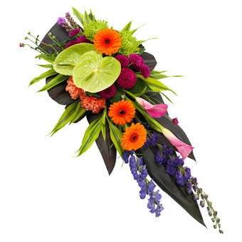 Funeral Spray in vibrant colours