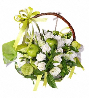 (Vietnam) 18 White Roses Basket