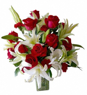 12 Roses & Lilies Vase