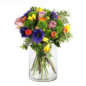 Colorful bouquet of mixed flowers