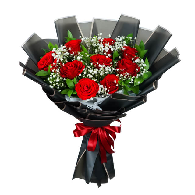 9 Red Roses Bouquet